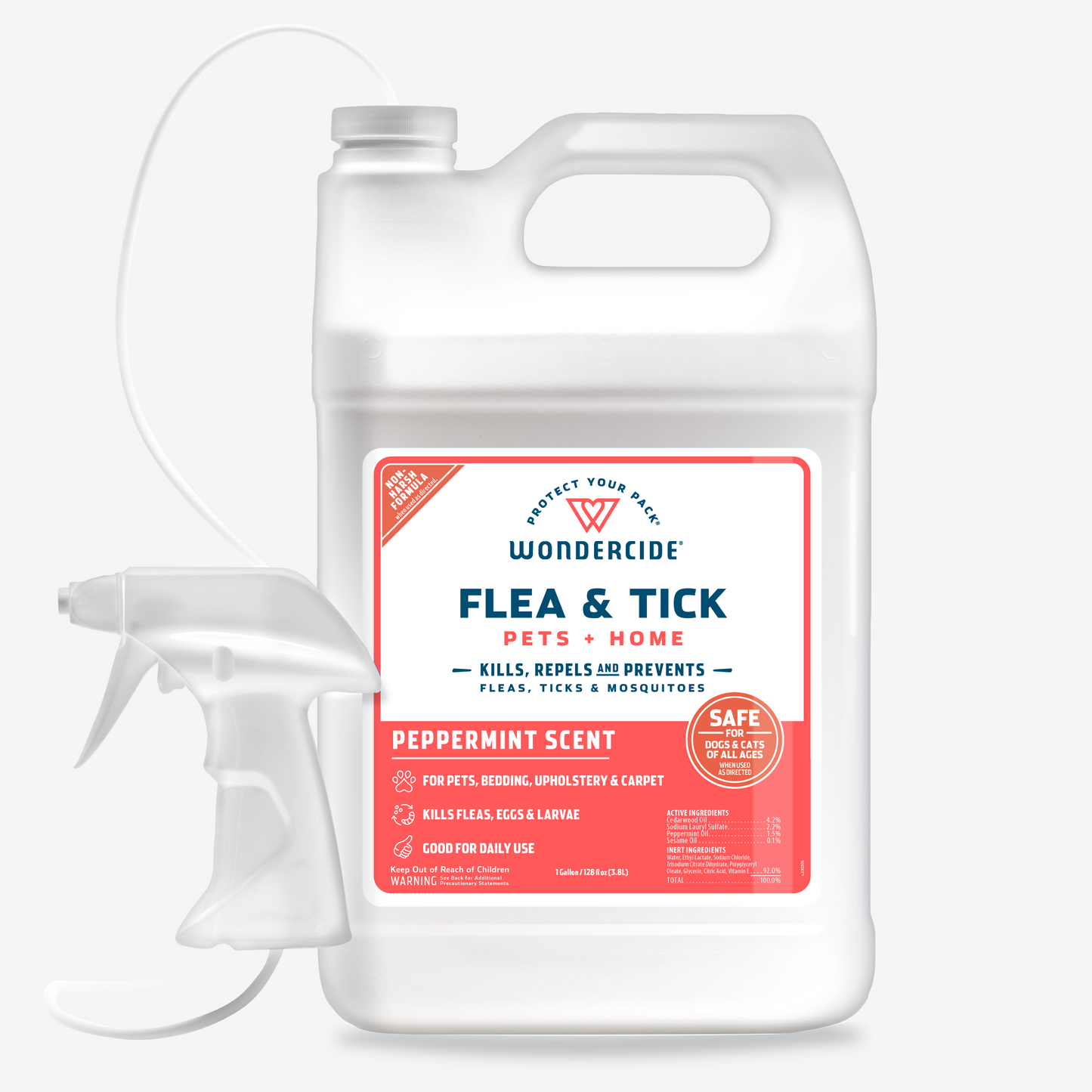 Wondercide Peppermint Flea & Tick Spray for Pets + Home with Natural Essential Oils