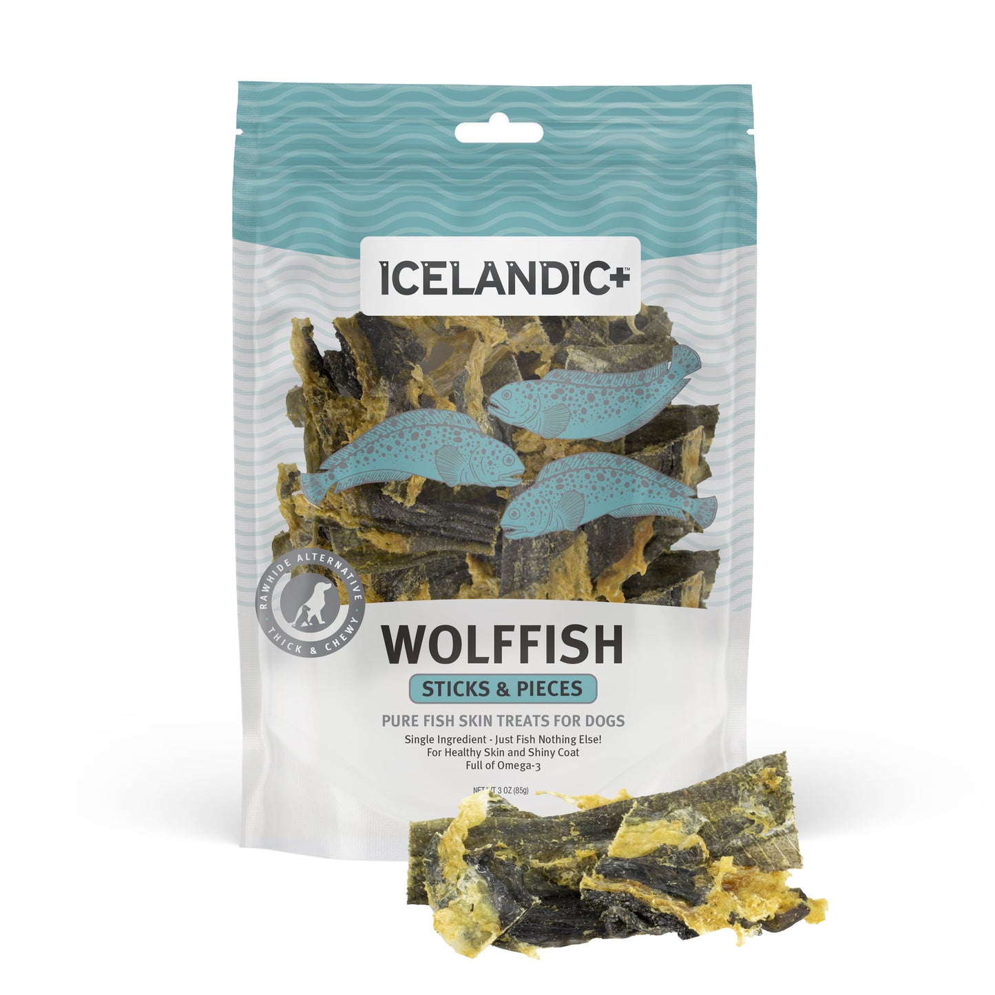 Wolffish Skin Sticks & Pieces Dog Treats