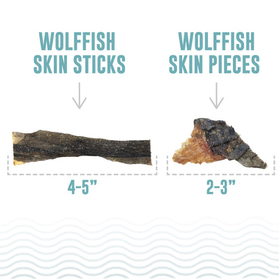 Wolffish Skin Sticks & Pieces Dog Treats