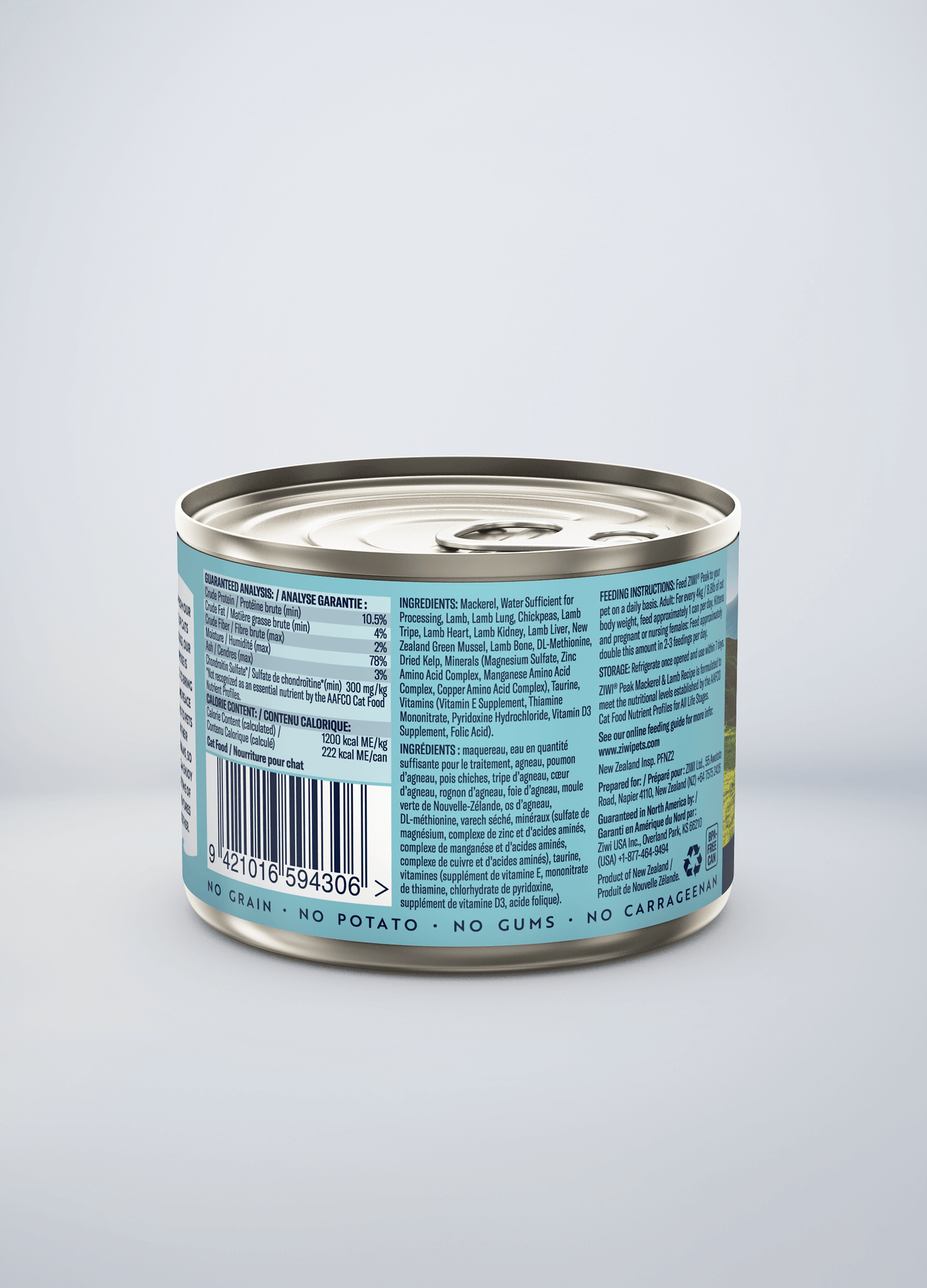 Ziwi Original Canned Wet Mackerel & Lamb Recipe for cats