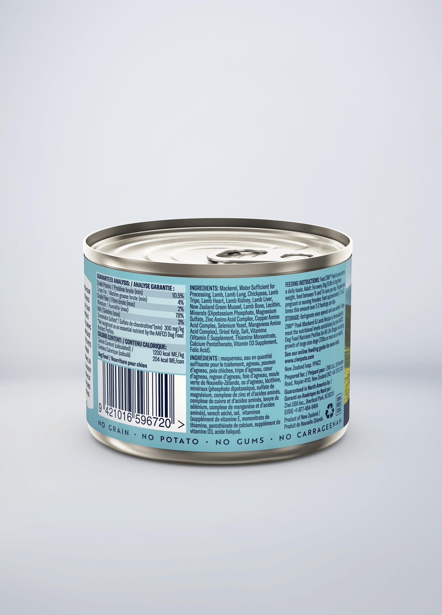 Ziwi Original Canned Wet Mackerel & Lamb Recipe for dogs