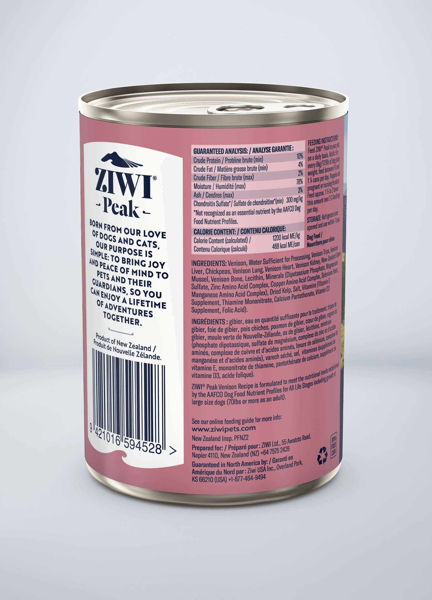 Ziwi Original Canned Wet Venison Recipe for dogs