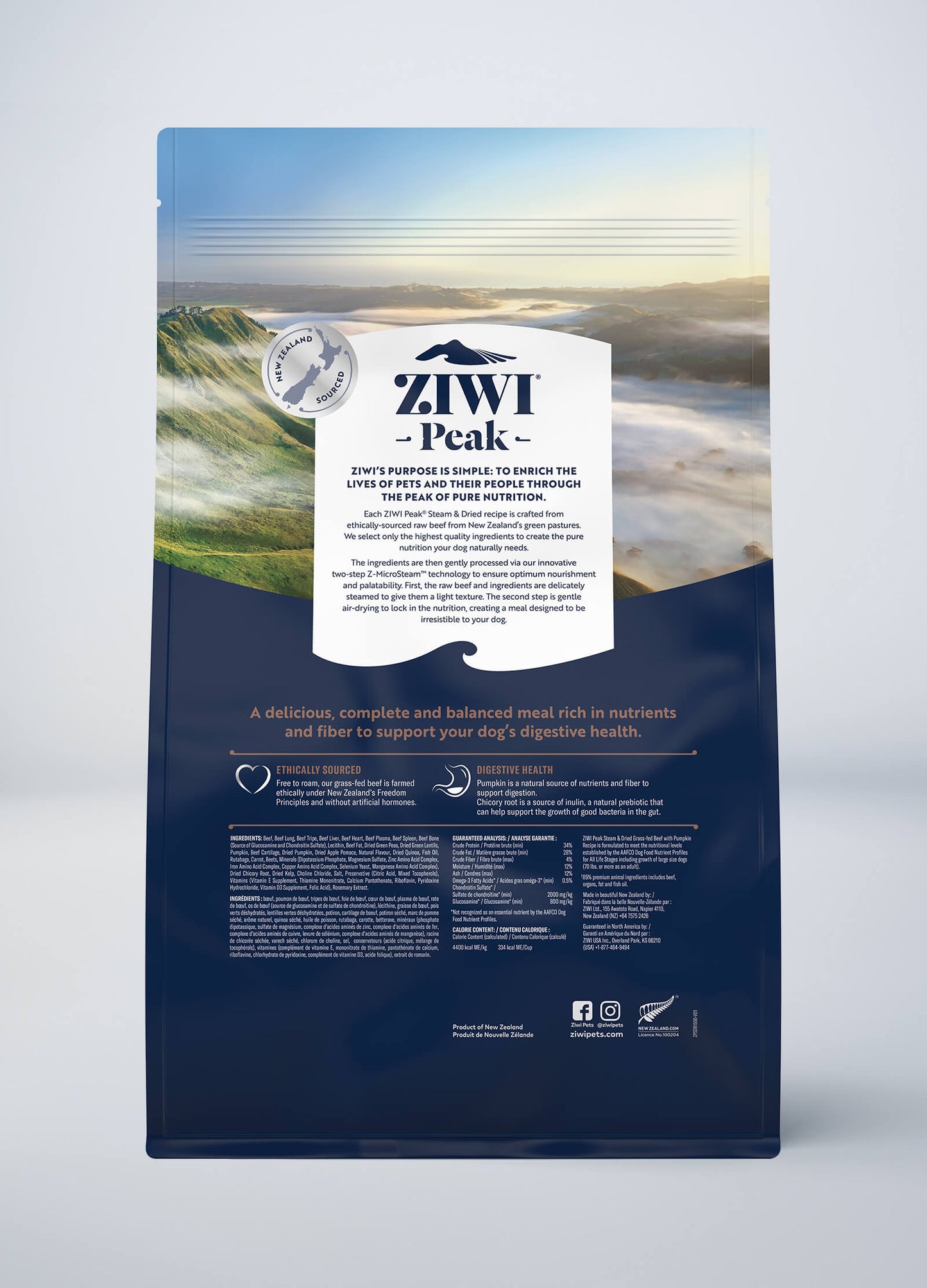 Ziwi Steam & Dried Beef with Pumpkin Recipe for dogs