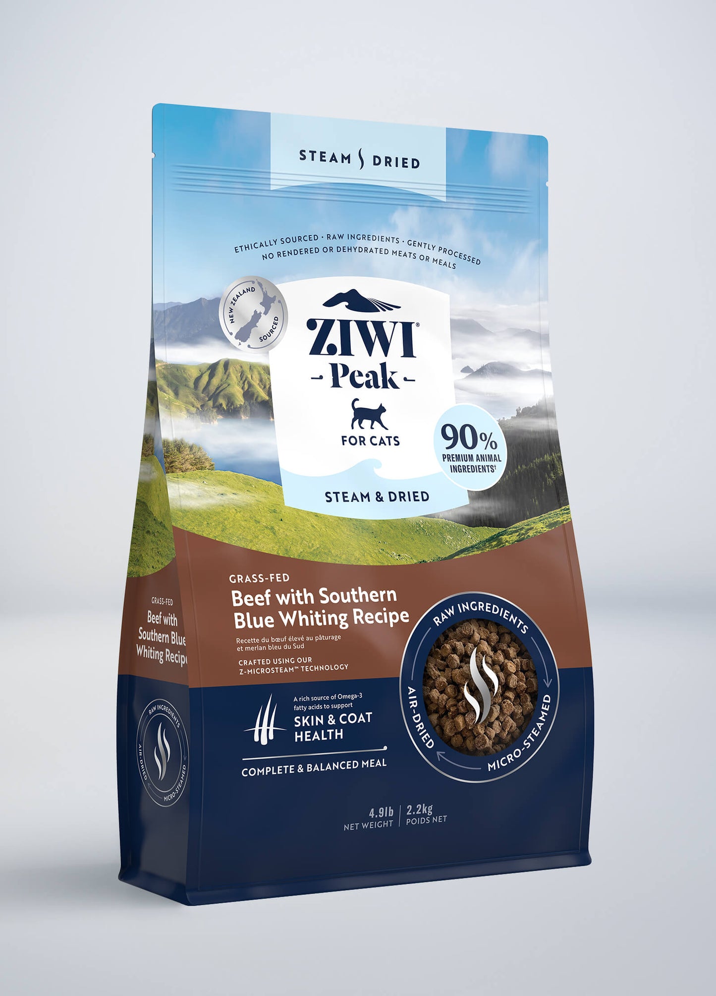Ziwi Steam & Dried Beef with Southern Blue Whiting Recipe for cats