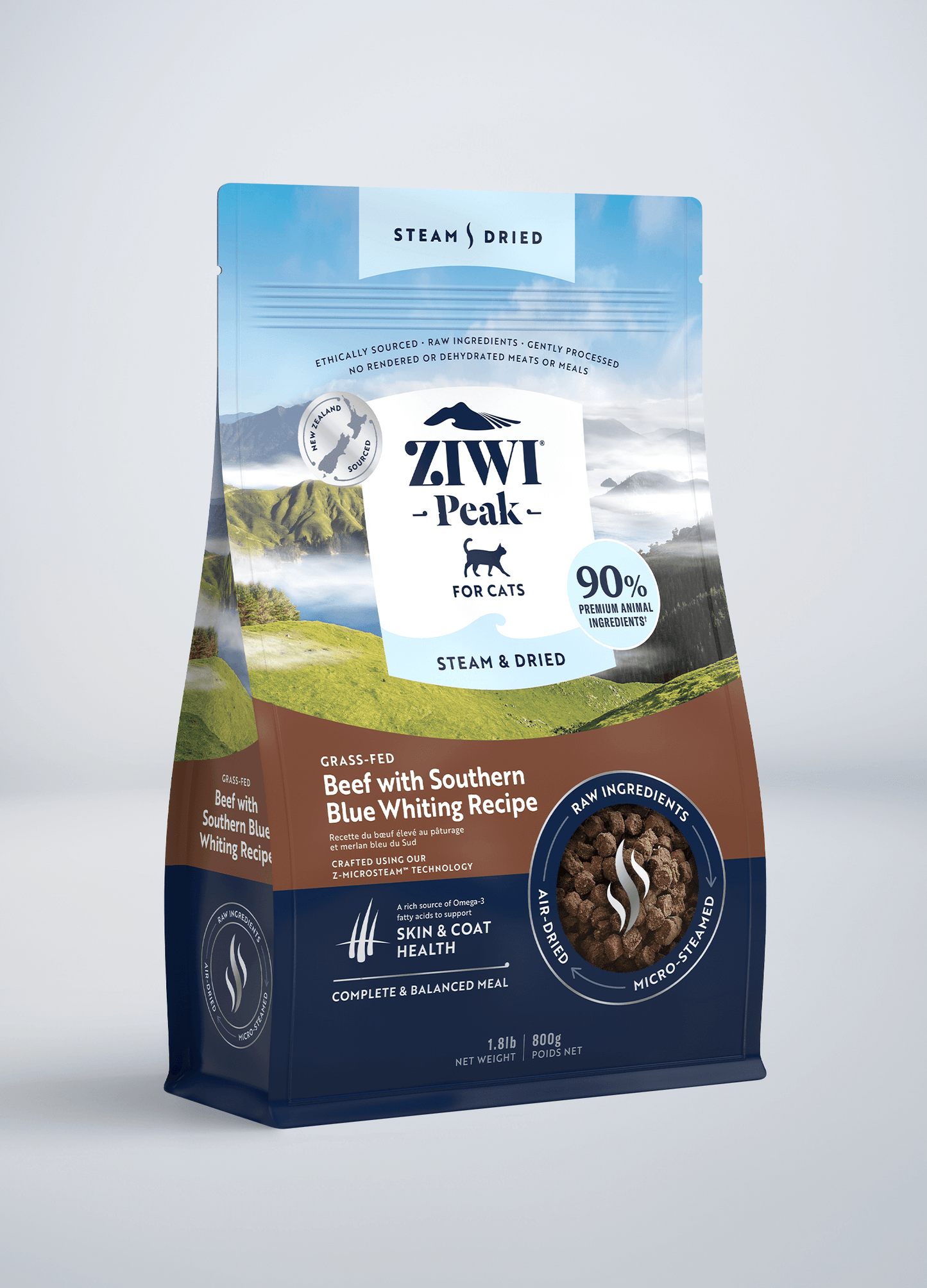 Ziwi Steam & Dried Beef with Southern Blue Whiting Recipe for cats