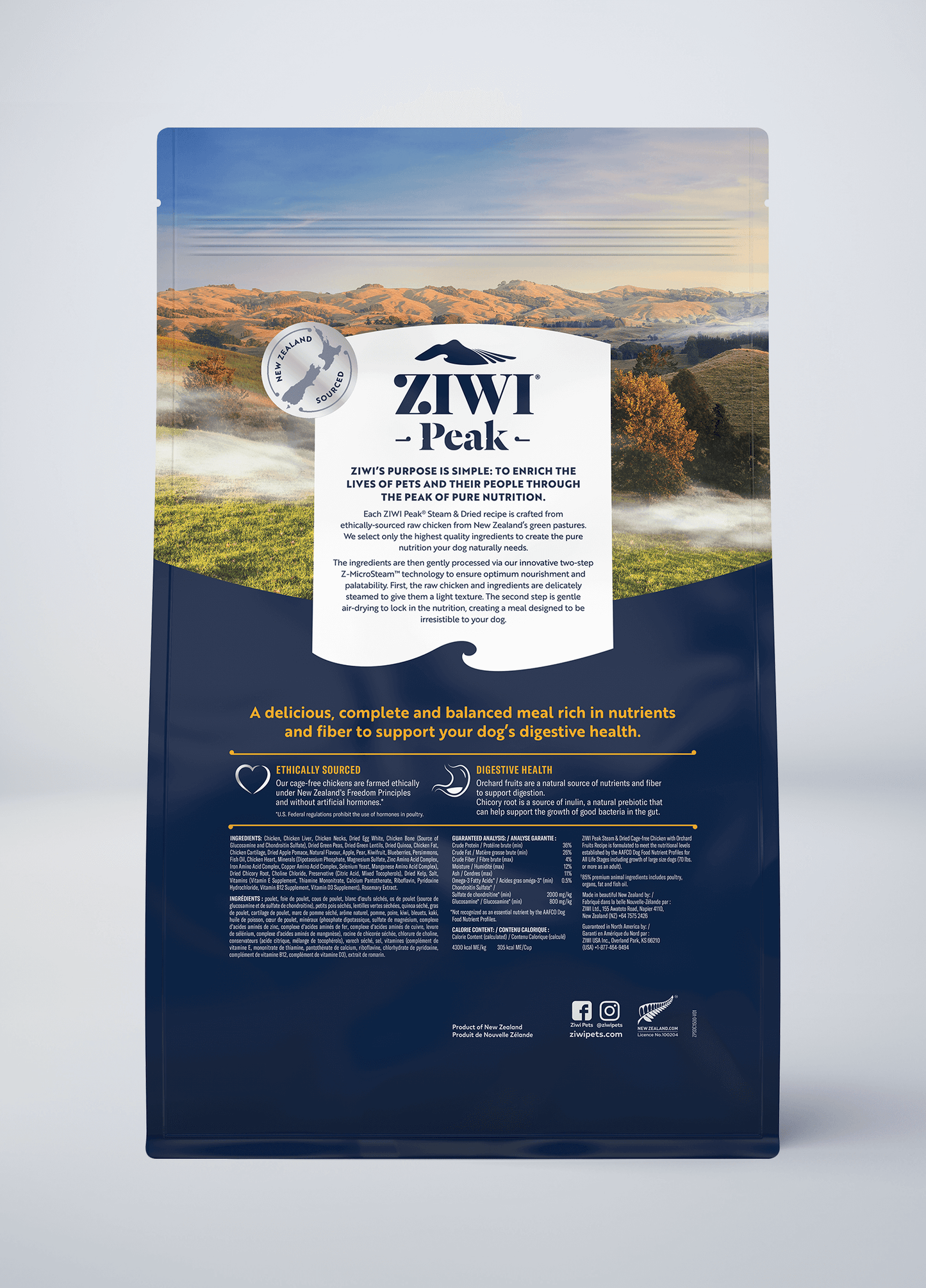 Ziwi Steam & Dried Cage-free Chicken with Orchard Fruits Recipe for dogs