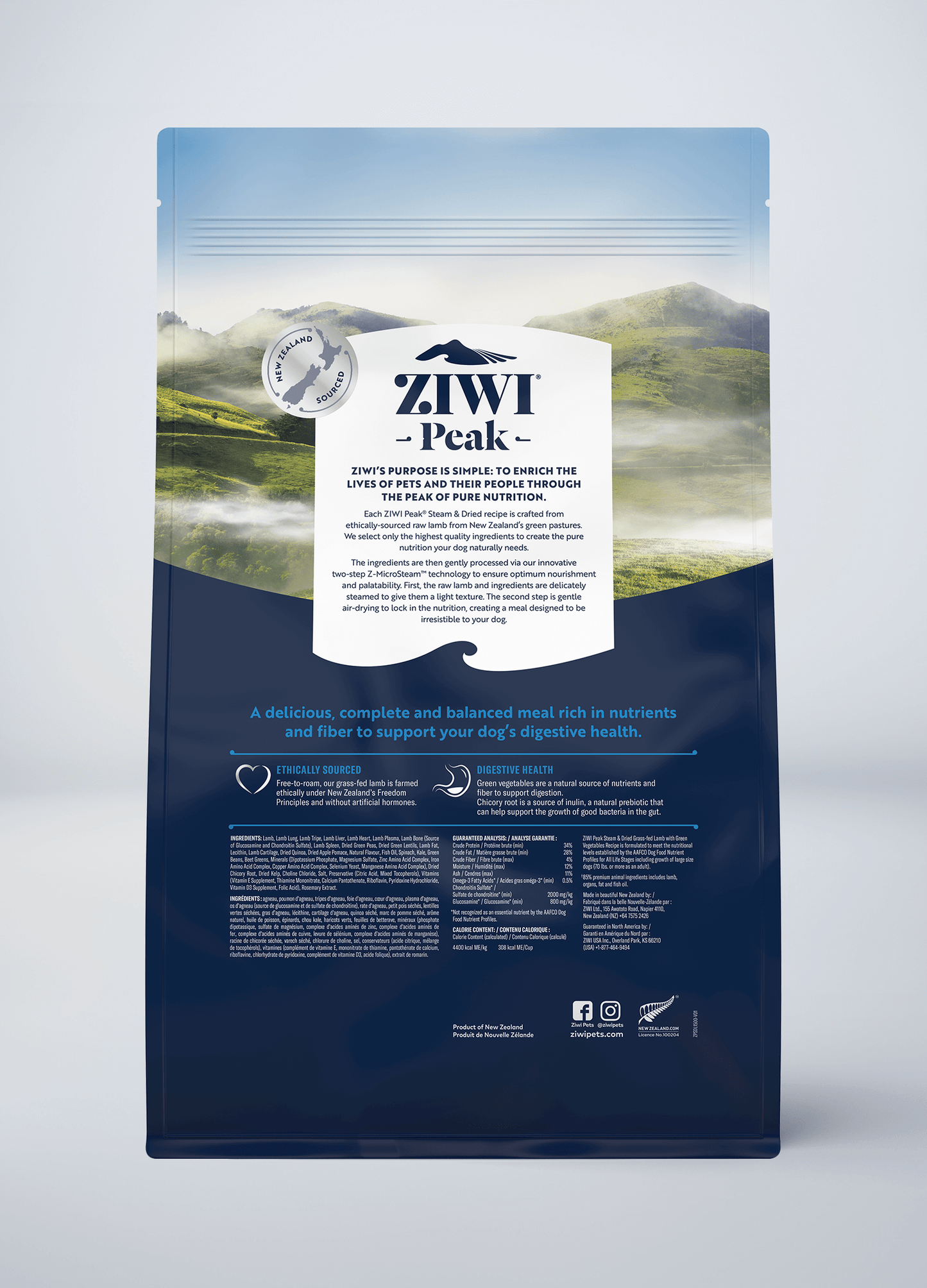 Ziwi Steam & Dried Lamb with Green Vegetables Recipe for dogs