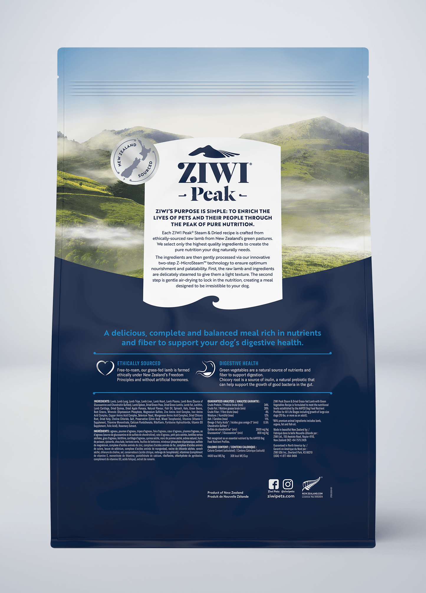 Ziwi Steam & Dried Lamb with Green Vegetables Recipe for dogs