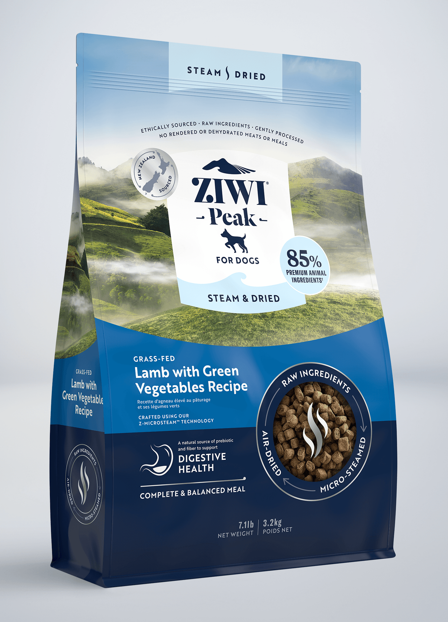 Ziwi Steam & Dried Lamb with Green Vegetables Recipe for dogs