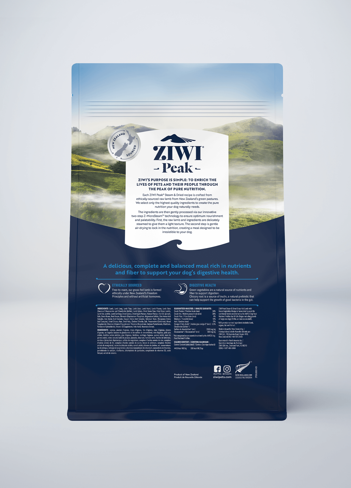 Ziwi Steam & Dried Lamb with Green Vegetables Recipe for dogs