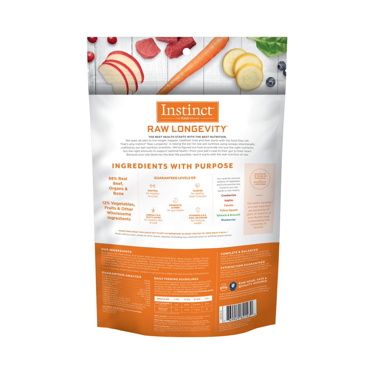 Instinct Raw Longevity Adult Freeze-Dried Beef Bites Dog Food