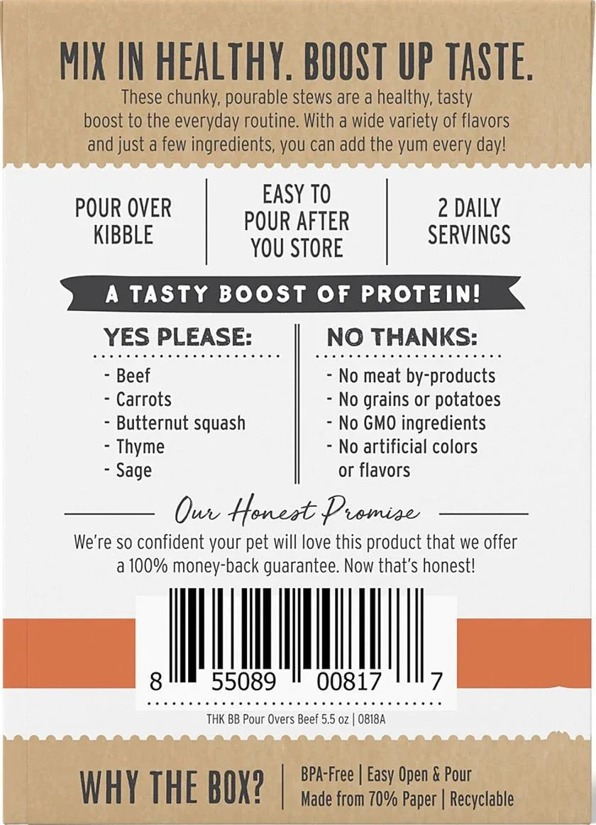 The Honest Kitchen Bone Broth Pour Overs Beef Stew 5.5-oz, Dog Food Topper