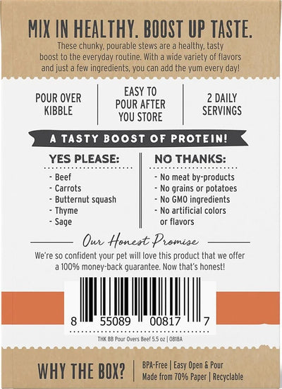 The Honest Kitchen Bone Broth Pour Overs Beef Stew 5.5-oz, Dog Food Topper