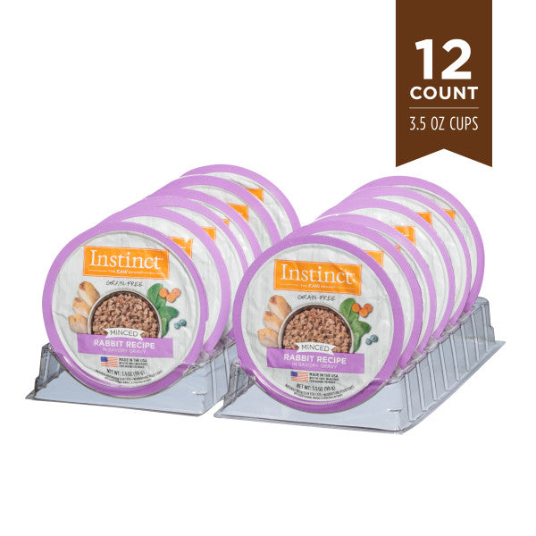 Instinct Original Minced Cups Rabbit, Wet Cat Food, 3.5-oz Case of 12