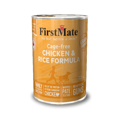 FirstMate Cage-free Chicken & Rice Wet Dog Food, Case of 12, 12.2-oz Cans