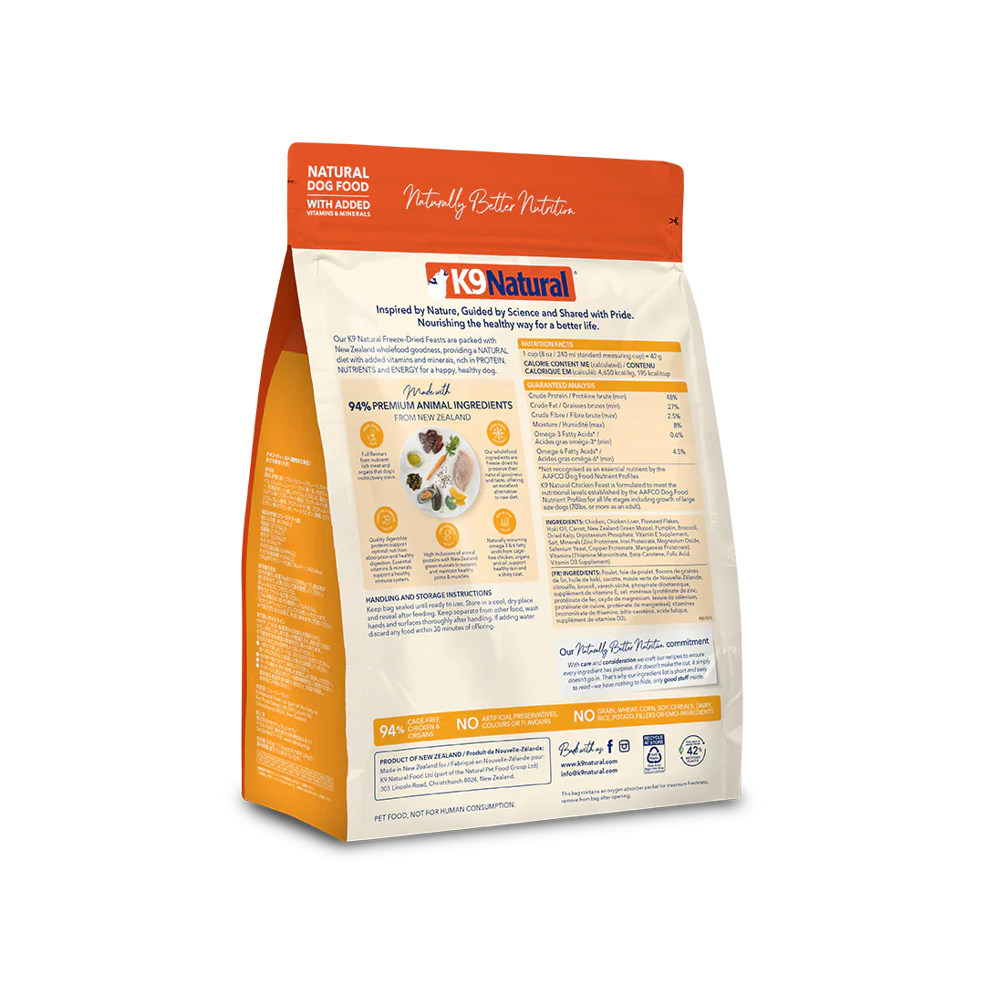 K9 Chicken Feast Freeze-Dried Dog Food