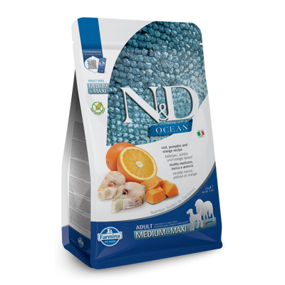 Farmina N&D Ocean Grain Free Cod, Pumpkin & Orange Medium & Maxi Adult Dry Dog Food