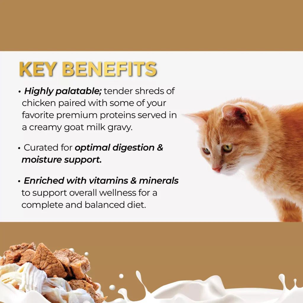 Fussie Cat Chicken With Beef Formula In Goat Milk Gravy, Wet Cat Food, 2.47-oz Case Of 24