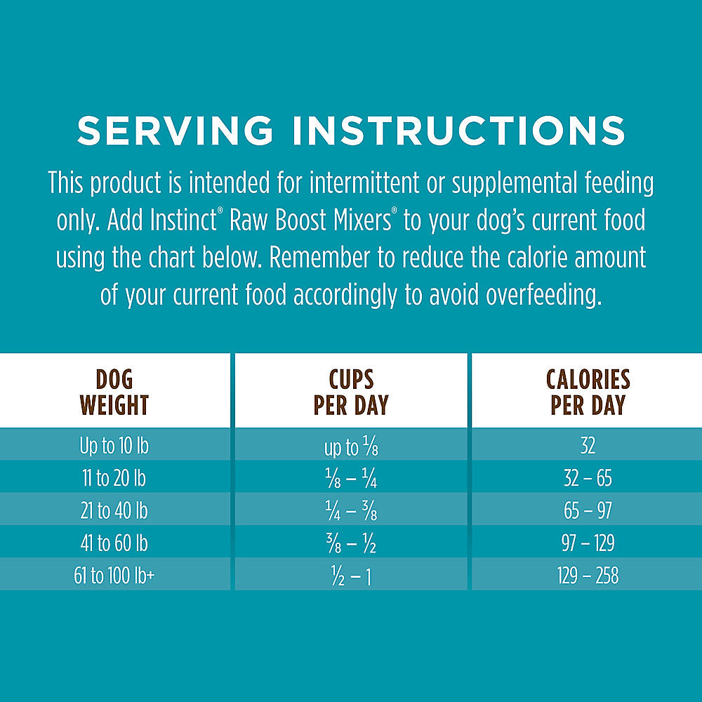 Instinct Raw Boost Mixers Multivitamin for Adults Freeze-Dried, Dog Food Topper