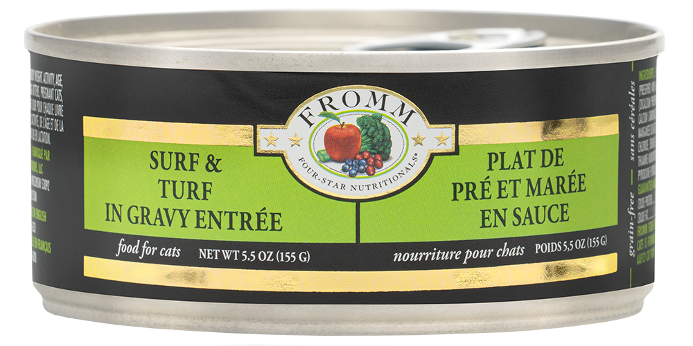 Fromm Four-Star Grain-Free Shredded Surf & Turf in Gravy Canned Cat Food