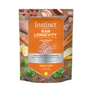 Instinct Raw Longevity Frozen Bites Cage-Free Chicken Recipe 2.5-lb, Frozen Cat Food