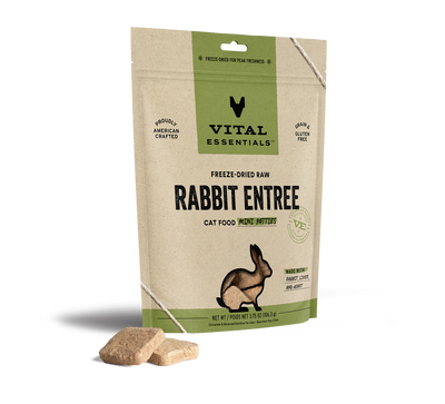 Vital Essentials Rabbit Entree Mini Patties Freeze-Dried Raw Cat Food
