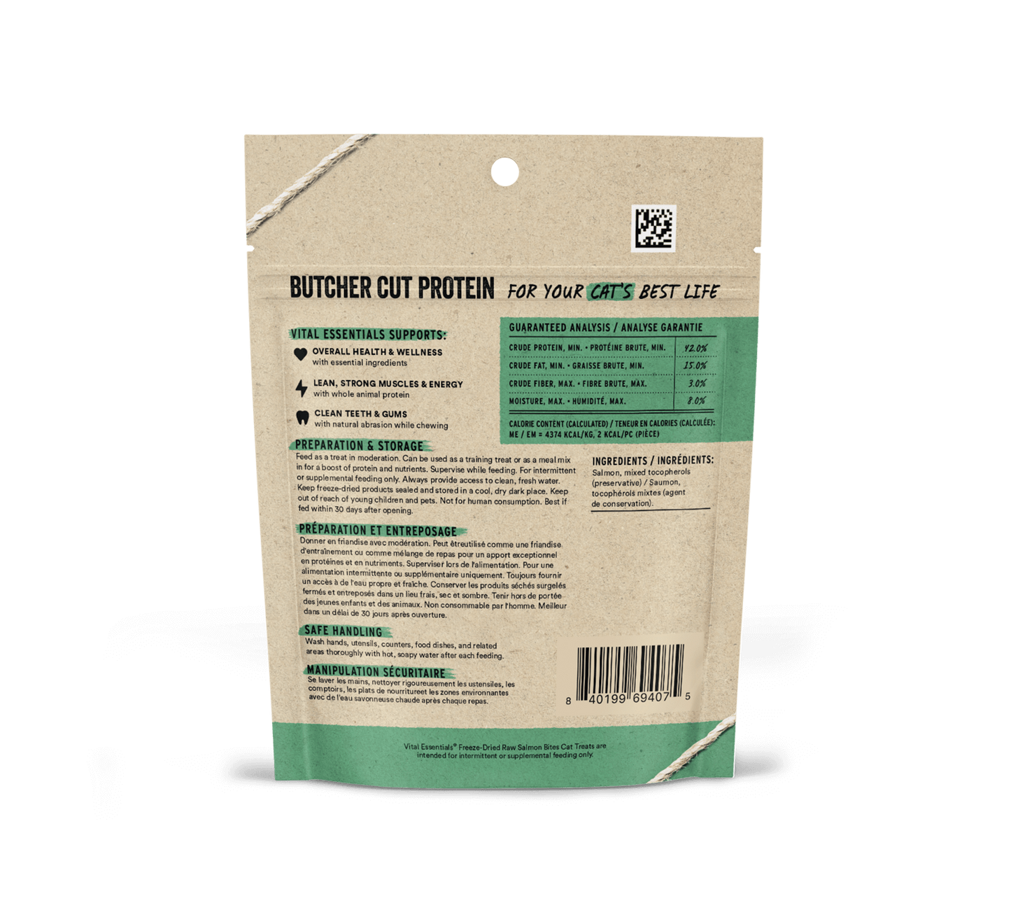 Vital Essentials Freeze-Dried Salmon Bites Cat Treats