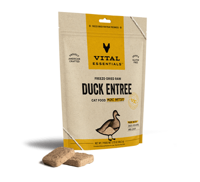Vital Essentials Duck Entree Mini Patties Freeze-Dried Raw Cat Food