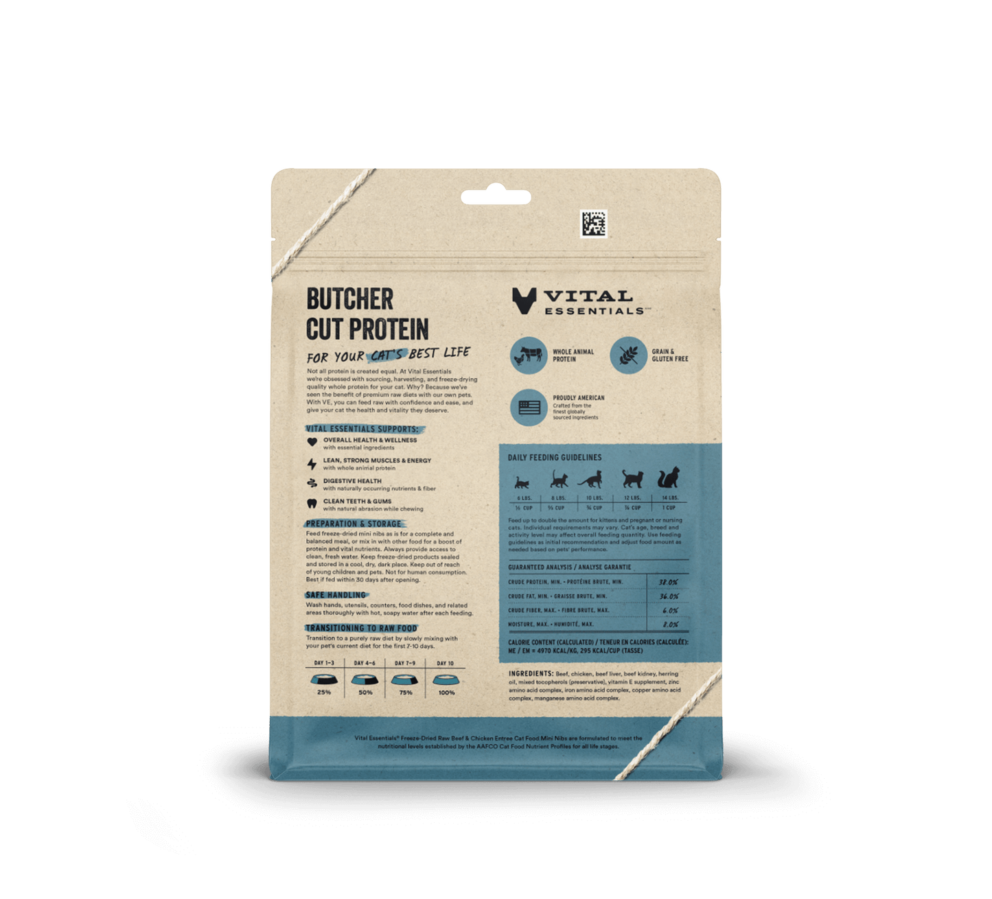 Vital Essentials Beef & Chicken Entree Mini Nibs Freeze-Dried Raw Cat Food