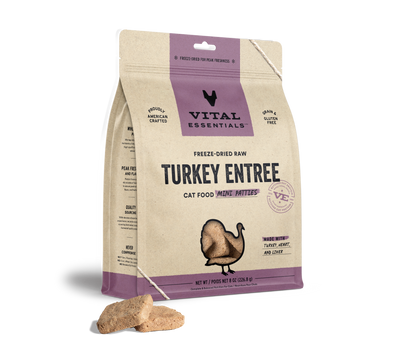 Vital Essentials Turkey Entree Mini Patties Freeze-Dried Raw Cat Food