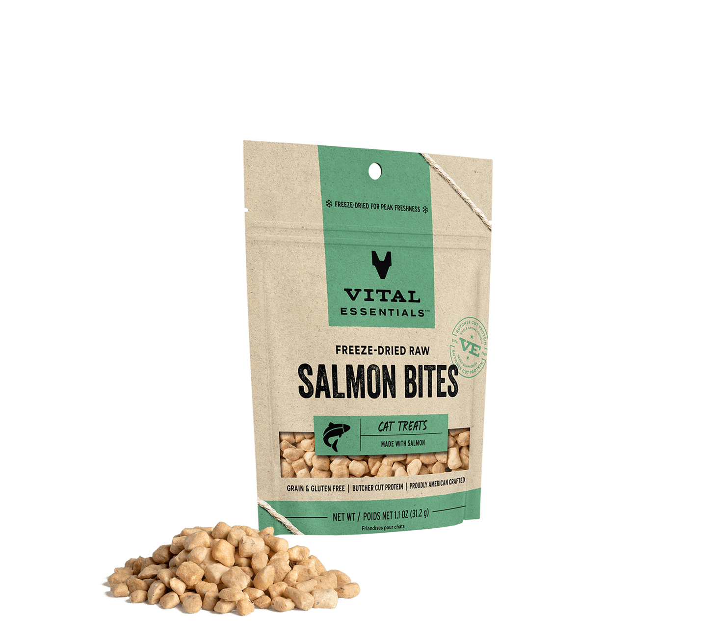 Vital Essentials Freeze-Dried Salmon Bites Cat Treats