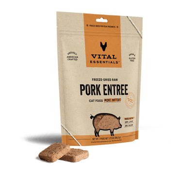 Vital Essentials Pork Entree Mini Patties Freeze-Dried Raw Cat Food