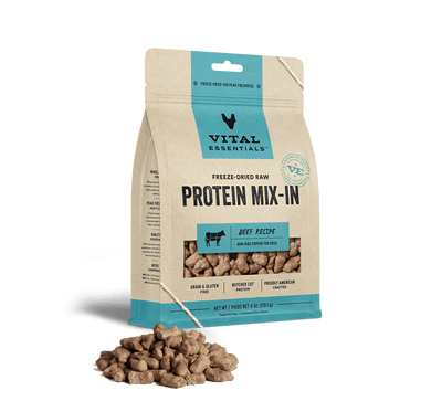 Vital Essentials Beef Recipe Freeze-Dried Raw Protein Mix-In Mini Nibs Topper For Dogs