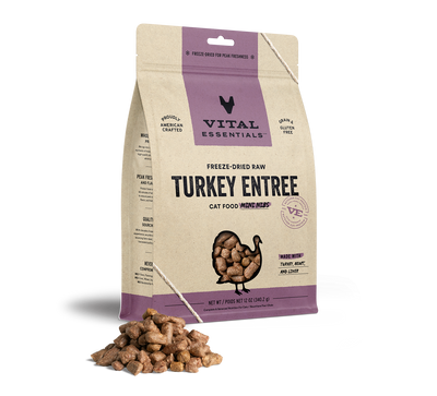 Vital Essentials Turkey Entree Mini Nibs Freeze-Dried Raw Cat Food