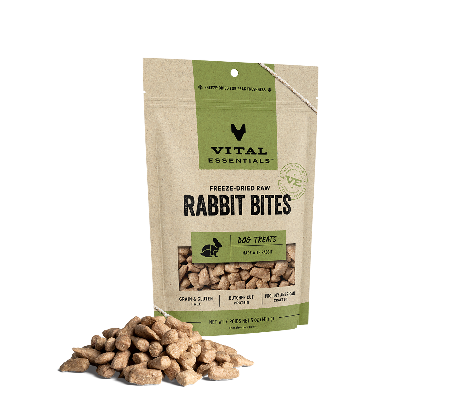 Vital Essentials Freeze-Dried Rabbit Bites Dog Treats