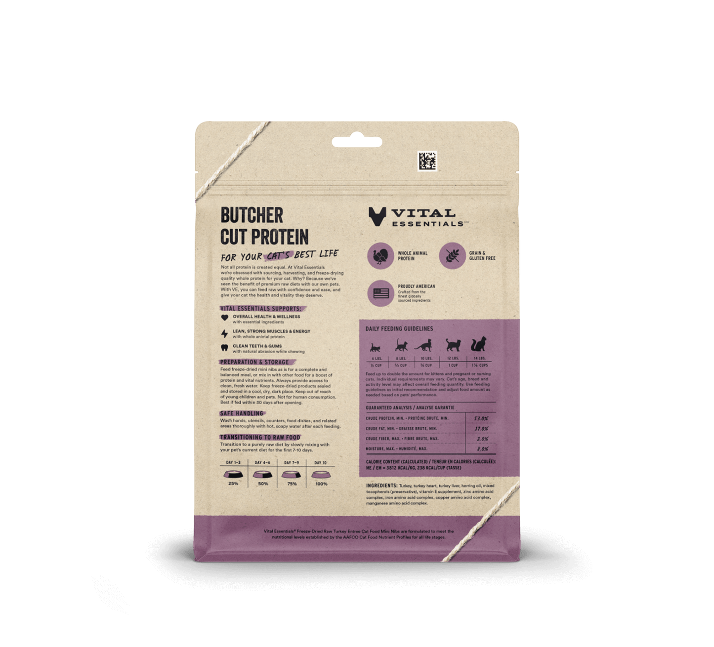 Vital Essentials Turkey Entree Mini Nibs Freeze-Dried Raw Cat Food