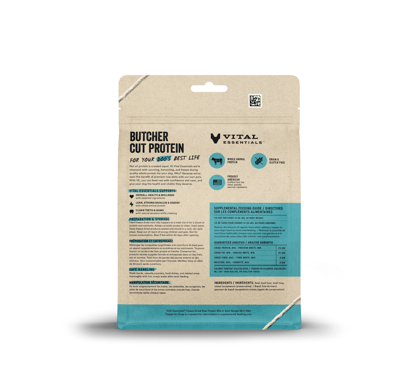 Vital Essentials Beef Recipe Freeze-Dried Raw Protein Mix-In Mini Nibs Topper For Dogs