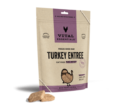 Vital Essentials Turkey Entree Mini Patties Freeze-Dried Raw Cat Food