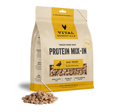 Vital Essentials Duck Recipe Freeze-Dried Raw Protein Mix-In Mini Nibs Topper For Dogs