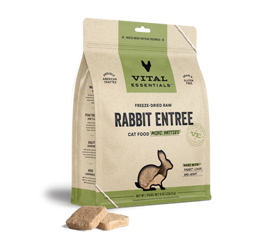 Vital Essentials Rabbit Entree Mini Patties Freeze-Dried Raw Cat Food