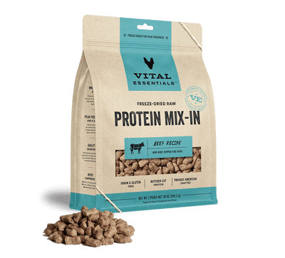 Vital Essentials Beef Recipe Freeze-Dried Raw Protein Mix-In Mini Nibs Topper For Dogs