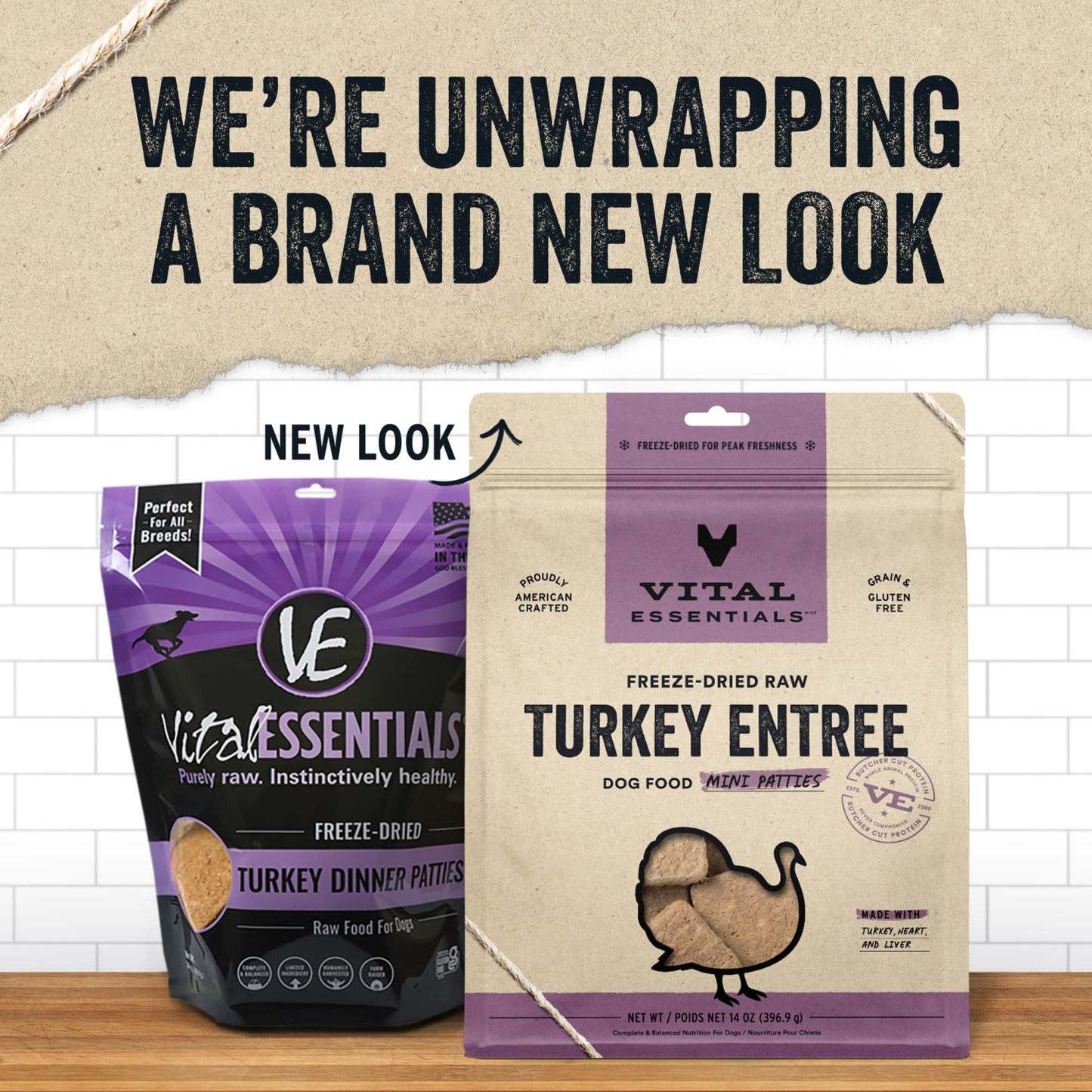 Vital Essentials Turkey Entree Mini Patties Freeze-Dried Raw Dog Food