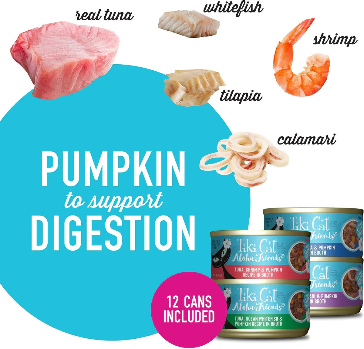 Tiki Cat Aloha Friends Variety Pack, Wet Cat Food, 3-oz Case of 12