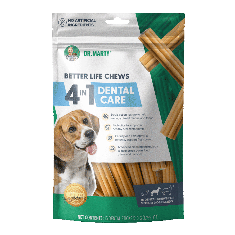 DR. MARTY Better Life Chews 4-in-1 Dental Care Dog Treats