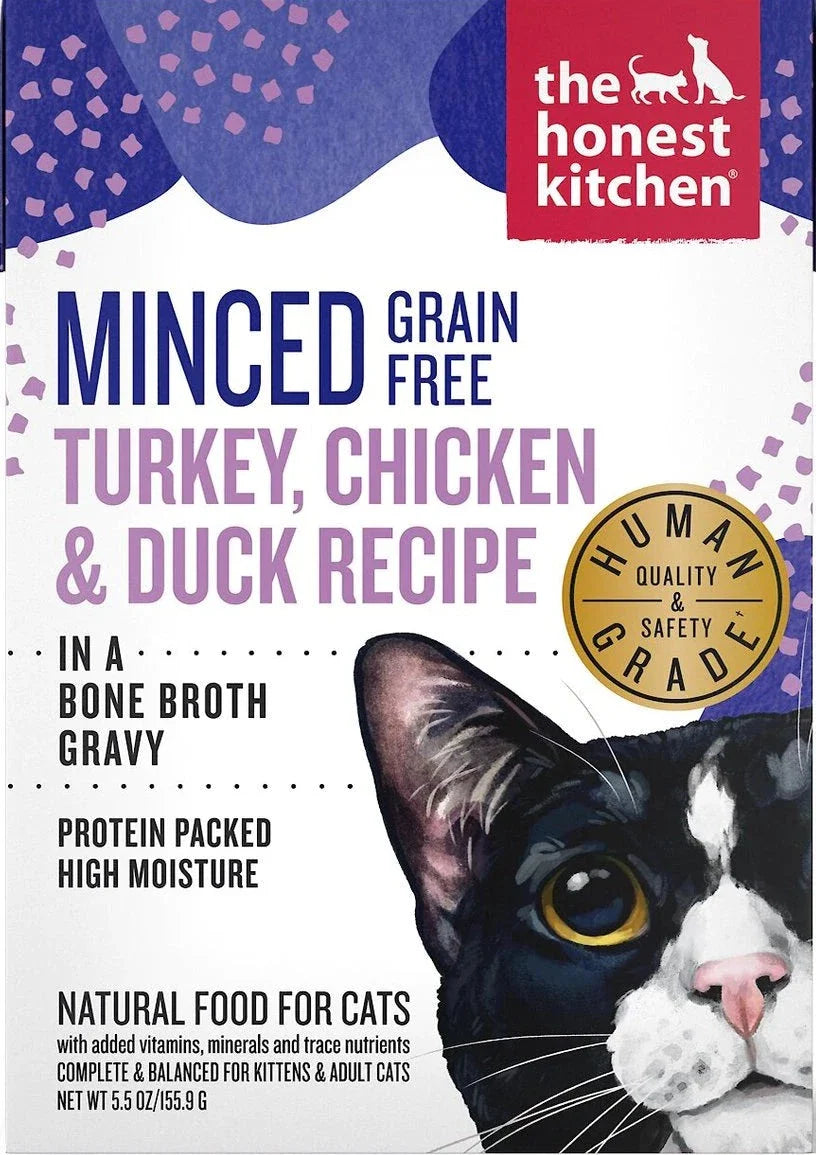 The Honest Kitchen Minced Turkey, Chicken & Duck In Bone Broth Gravy 5.5-oz, Wet Cat Food