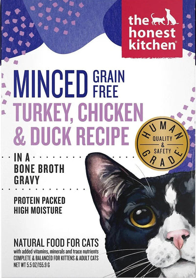 The Honest Kitchen Minced Turkey, Chicken & Duck In Bone Broth Gravy 5.5-oz, Wet Cat Food
