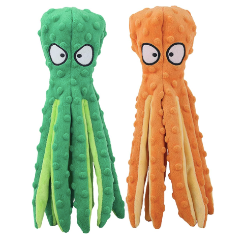 Interactive Squeaky Dog Toy Set - Sound Octopus 2-Pack
