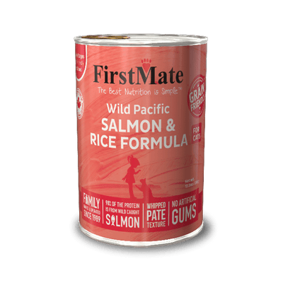 FirstMate Wild Salmon & Rice Wet Cat Food, Case of 12, 12.2-oz Cans