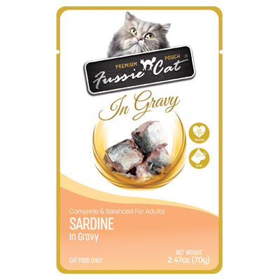 Fussie Cat Sardine In Gravy 2.47-oz Pouch, Wet Cat Food