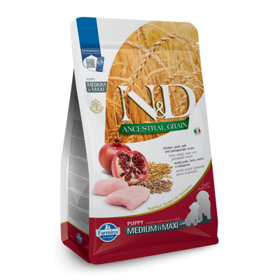 Farmina N&D Ancestral Grain Chicken & Pomegranate Medium & Maxi Puppy Dry Dog Food